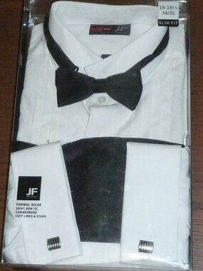 Tuxedo Shirt tie Cuff Links Studs Size XXL 18-18.5 34/35